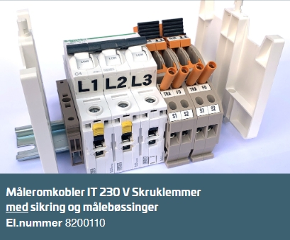 Måleromkobler IT 230V skruklemme med sikring/ målebøssing | artk: 8200110