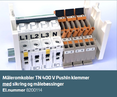 Måleromkobler TN 400V Push-in klemme m/sikring/målebøssing | artk: 8200114